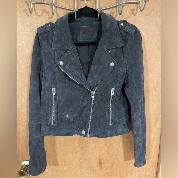 Blank NYC Jackets & Blazers - SL8 blank nyc gray suede leather moto jacket women’s medium